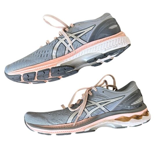 ASICS Gel Kayano 27 Size 8.5 Running Athletic Shoes Grey with Pink - Picture 1 of 11